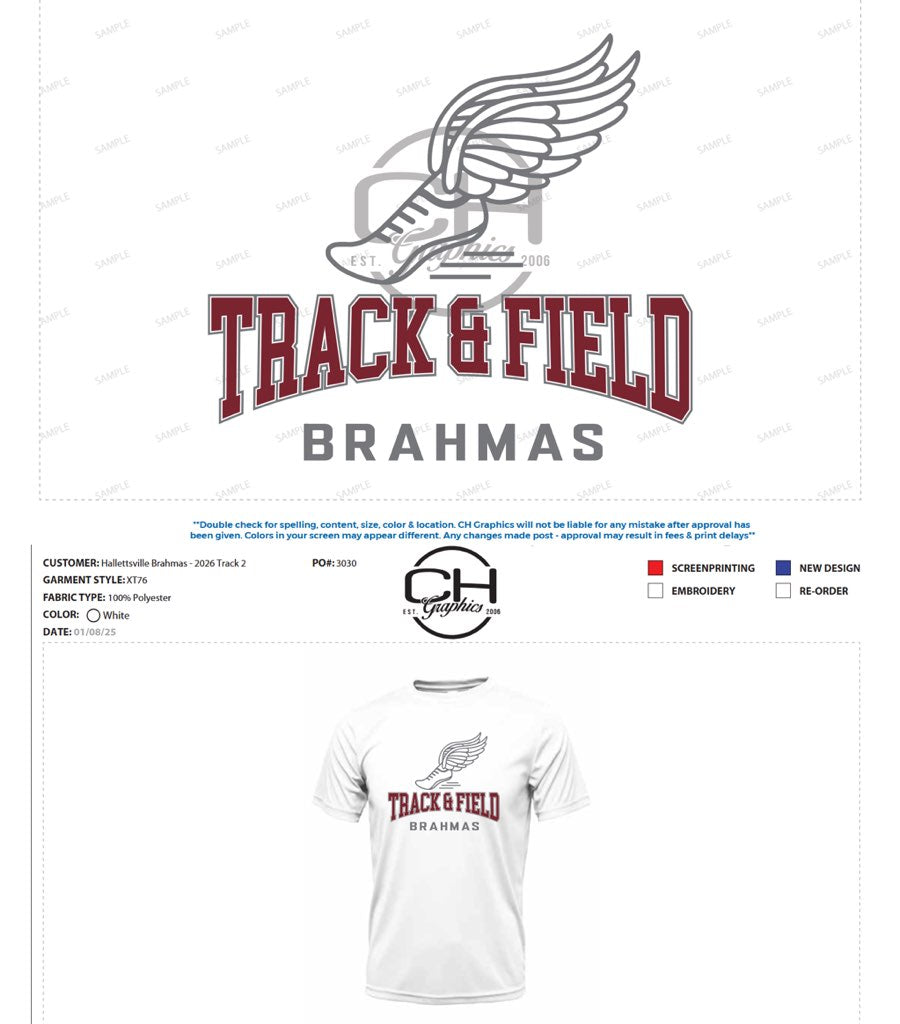 2026 TRACK - Orders Due Monday Feb 9th