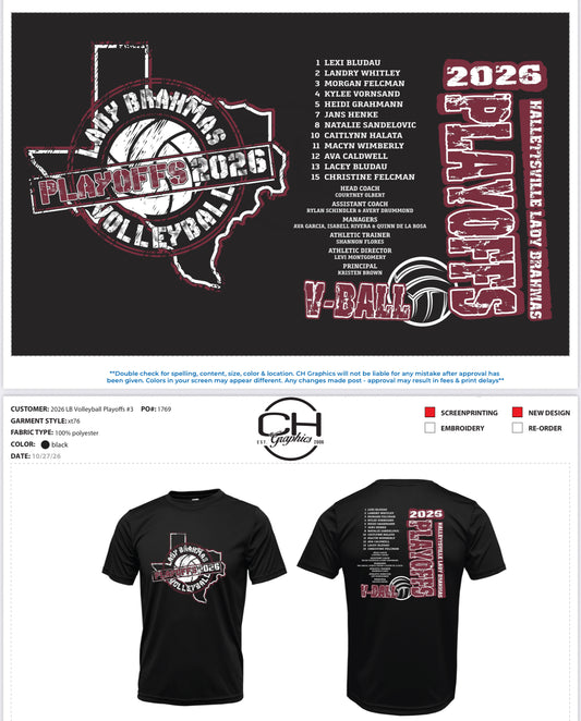 Lady Brahma Volleyball Playoffs - ORDERS DUE THURSDAY OCTOBER 29th at 8 am, **orders will NOT be available for Thursday’s game