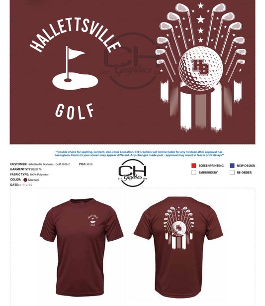 2026 GOLF - Orders Due Tuesday Feb 3rd