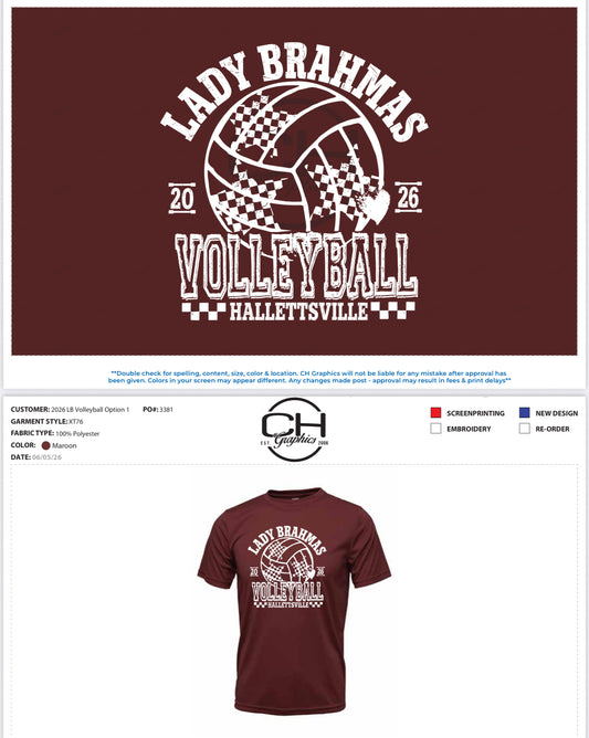 Lady Brahma Volleyball Shirts 2026