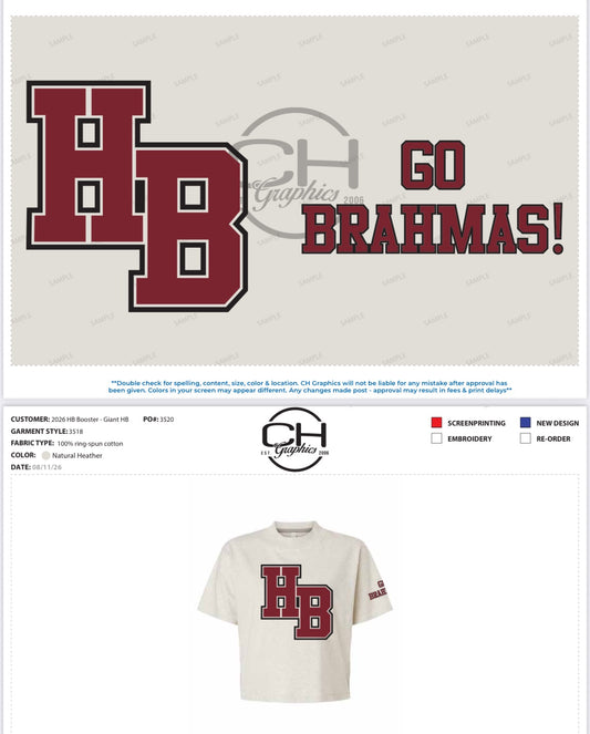HB Go Brahmas Spirit CROP Shirt 2026